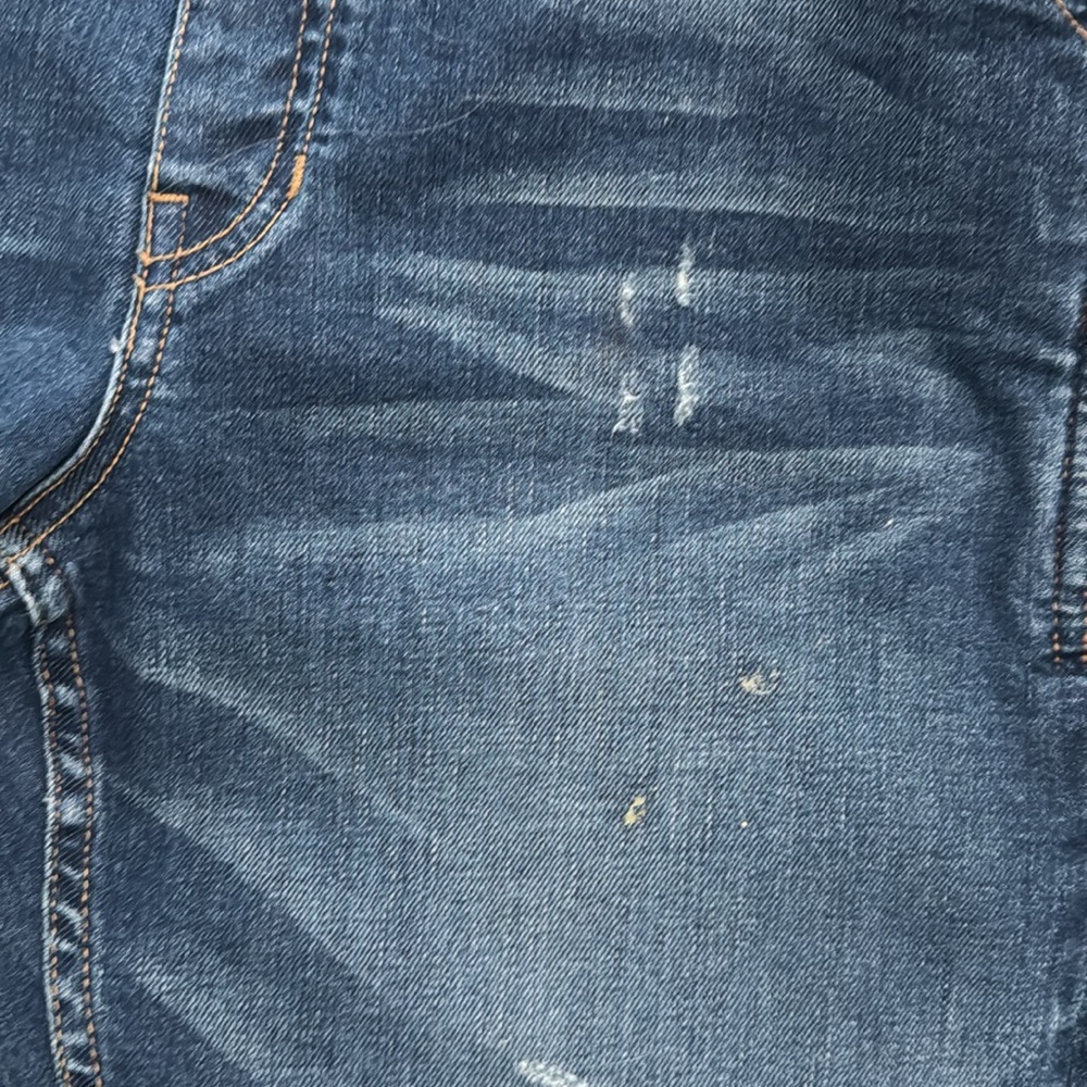 Pilcro Painters Blue Denim Cropped Overalls size 28 - Picture 6 of 10